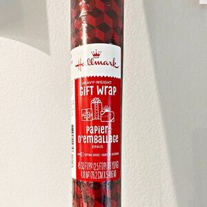 Hallmark Gift Wrap Heavy Duty Wrapping Paper Roll Wine Black Geometric Vntge USA